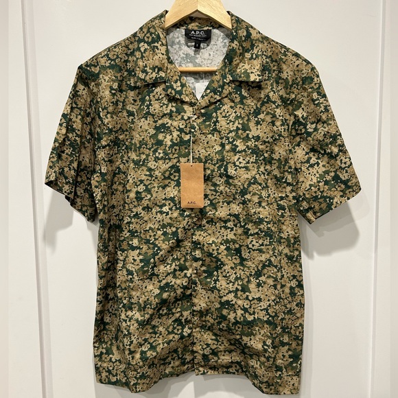APC Lloyd Floral Camo Short Sleeve Shirt - Picture 1 of 7